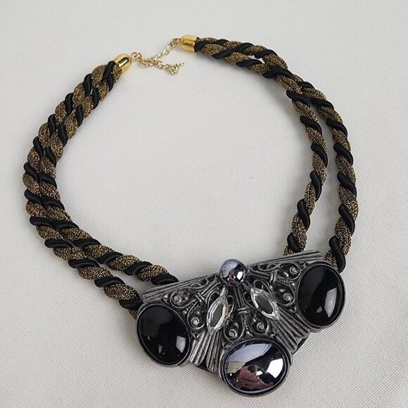 Vintage Statement Metallic Rope Necklace - Picture 2 of 6